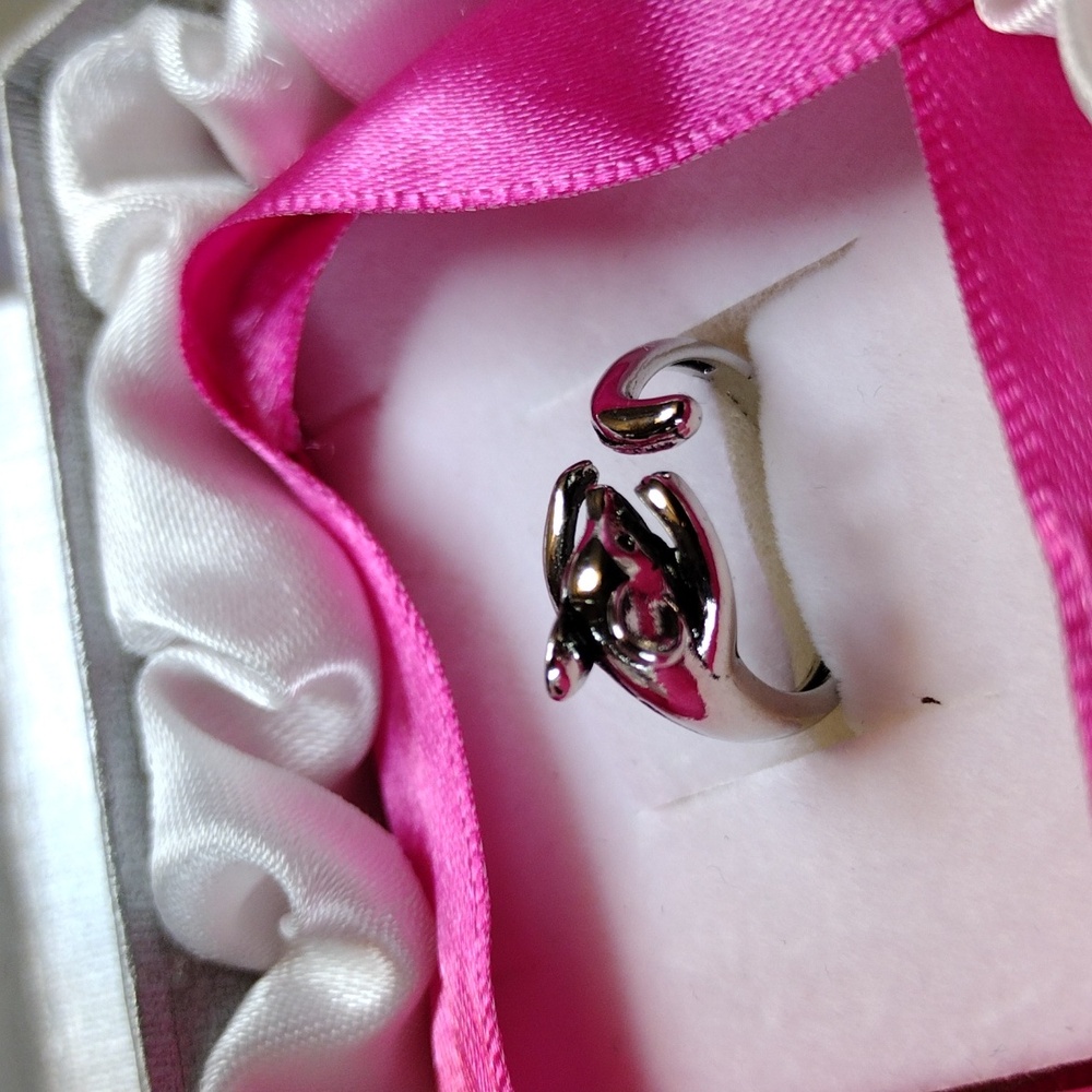 Open Silvertone Mouse Ring